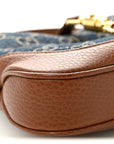 New Denim GG Monogram Calfskin Mini Jackie 1961 Hobo Blue Tea Cuir