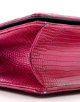 Metallic Lizard Small D1ORama Flap Bag Fuchsia