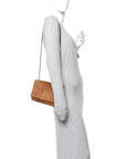 Suede Small Monogram Kate Satchel Macaron