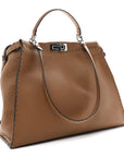 Cuoio Romano Selleria Bi-Color Large Peekaboo Iconic Satchel Mou Deserto