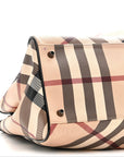 Patent Trim Supernova Check Medium Melbury Tote Black