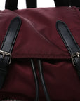 Nylon Medium Rucksack Backpack Burgundy Red
