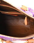 Calfskin Embroidered Monogram Speedy P9 Bandouliere 30 Golden Lotus Purple