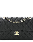 Lambskin Quilted Small Double Flap Black