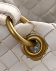 Nappa Intrecciato Small Capri Tote White