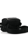 Nylon Jacquard Check Belt Bag Black