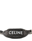 Triomphe Logo Canvas Checker Belt Bag Black