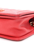 Caviar Quilted Small Boy Flap Red