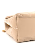 Calfskin Y Quilted Monogram Small Loulou Chain Satchel Dark Beige