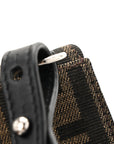 Recycled Fabric Jacquard Vitello Grace FF 1974 Baguette Belt Pouch Tobacco Moro Black