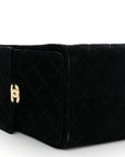Suede Quilted Small CHNL 25 Handbag Black