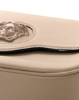 Grained Calfskin La Medusa Flap Shoulder Bag Taupe
