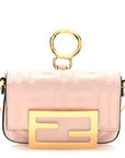 Nappa Matisse FF Embossed Nano Maxi Buckle Baguette Charm Rosa Quarzo