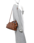 Nappa Knot Top Handle Shoulder Bag Cognac