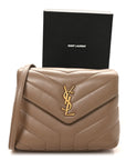 Calfskin Y Quilted Monogram Toy Loulou Crossbody Bag Dusty Grey