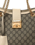 GG Supreme Monogram Medium Padlock Tote White