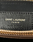 Suede Y Quilted Monogram Medium Loulou Chain Satchel Taupe