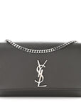 Grain De Poudre Medium Classic Monogram Kate Satchel Earth Grey