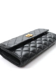 Lambskin Quilted Medusa Wallet On Chain Crossbody Black