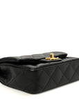 Caviar Quilted Mini Sweetheart Rectangular Flap Black
