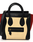 Drummed Calfskin Nubuck Nano Tri-Color Luggage Ruby