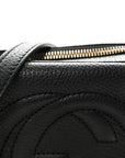 Pebbled Calfskin Small Soho Disco Bag Black