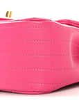 Lambskin Chevron Quilted Mini Square Flap Pink