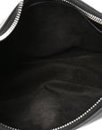 Calfskin Ava Logo Shoulder Bag Black