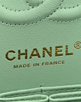 Caviar Quilted Small Double Flap Light Green