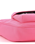 Recycled Sport Nylon Chain Logo Medium Raver Bag Fluo Pink Black
