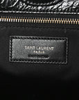 Crinkled Calfskin Matelasse Monogram Niki Multipocket Shopping Tote Black