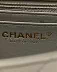 Lambskin Quilted Mini Rectangular Flap Grey