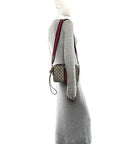 GG Supreme Monogram Textured Dollar Calfskin Web Ophidia Wristlet Shoulder Bag Beige Ebony New Acero