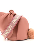Calfskin Shearling Small Bunny Shoulder Bag Peach Bloom