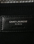 Linen Calfskin Rive Gauche North South Tote Black
