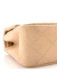 Lambskin Quilted Small Double Flap Beige