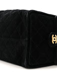Suede Quilted Medium CHNL 25 Handbag Black