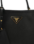 Saffiano Cuir Medium Panier Bucket Bag Black Fuoco