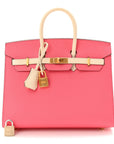 Epsom Horseshoe Birkin Sellier 25 Rose Azalee Nata