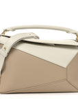 Classic Calfskin Small Puzzle Edge Bag Soft White Paper Craft