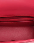 Lambskin Chevron Quilted Mini Square Flap Fuchsia