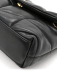 Lambskin Quilted Toy Loulou Puffer Monogram Chain Satchel Black