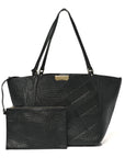 Heritage Grain Check Embossed Medium Dewsbury Tote Black