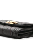 Caviar Quilted Boy Card Holder On Chain Black