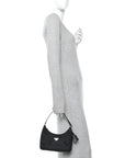 Tessuto Nylon Saffiano Mini Re-Edition 2005 Bag Black