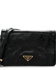 Soft Lux Calfskin Triangle Mini Shoulder Bag Black