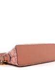 Monogram Textured Dollar Calfskin Small Ophidia Dome Shoulder Bag Cloche Rose Pink