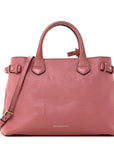 Derby Calfskin House Check Medium Banner Tote Mauve Pink