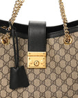 GG Supreme Monogram Medium Padlock Tote Black