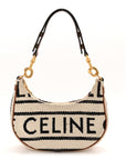 Textile Medium Ava Shoulder Bag White Black